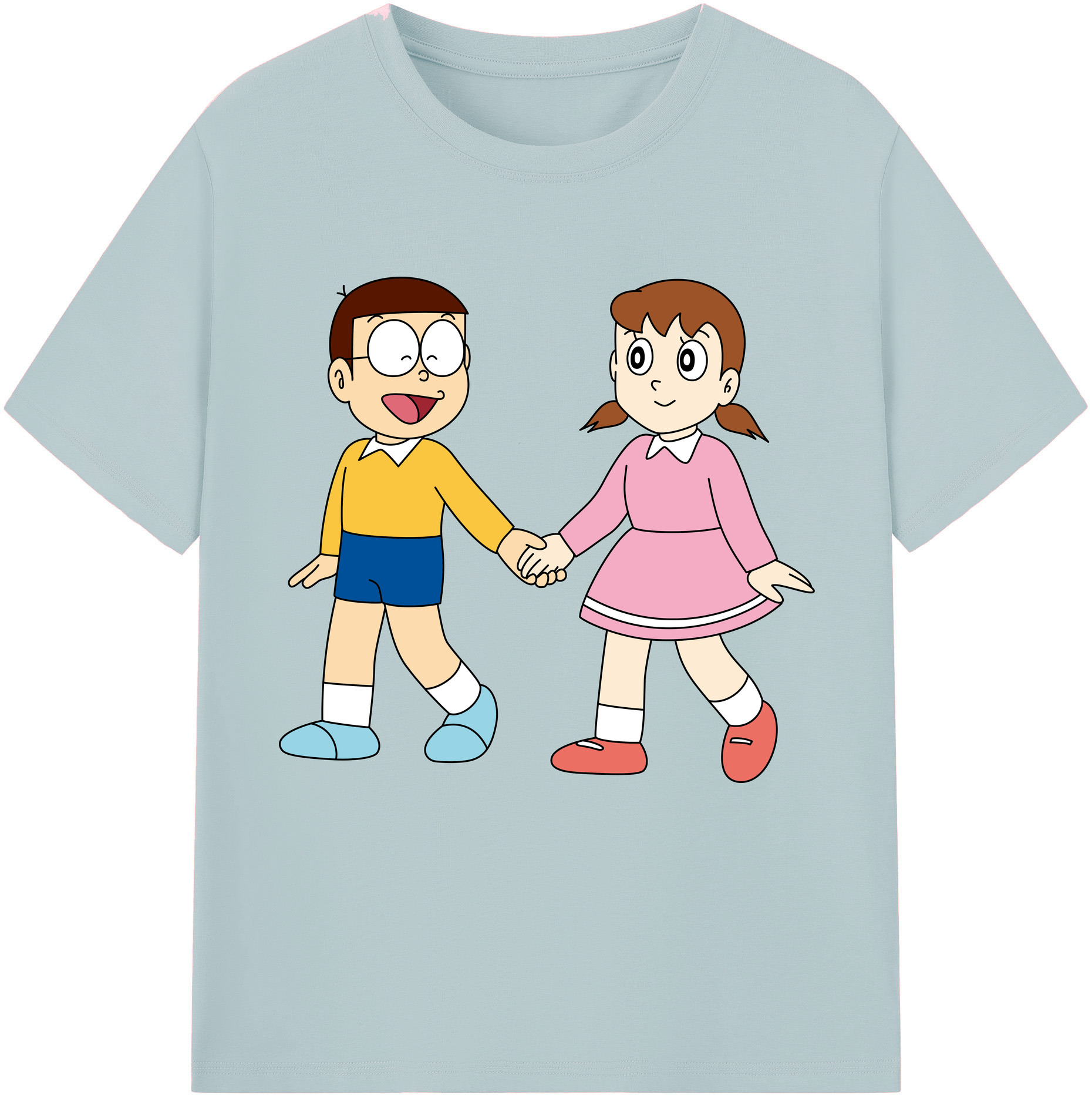 （画像用） ドラえもん 野比 のび太 Doraemon Nobita Nobi 綿100％半袖Tシャツ（フロントプリント）